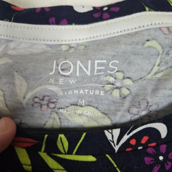 Jones New York Floral Sleeveless Top Womens Size Medium Button detail 0669 - Picture 3 of 8